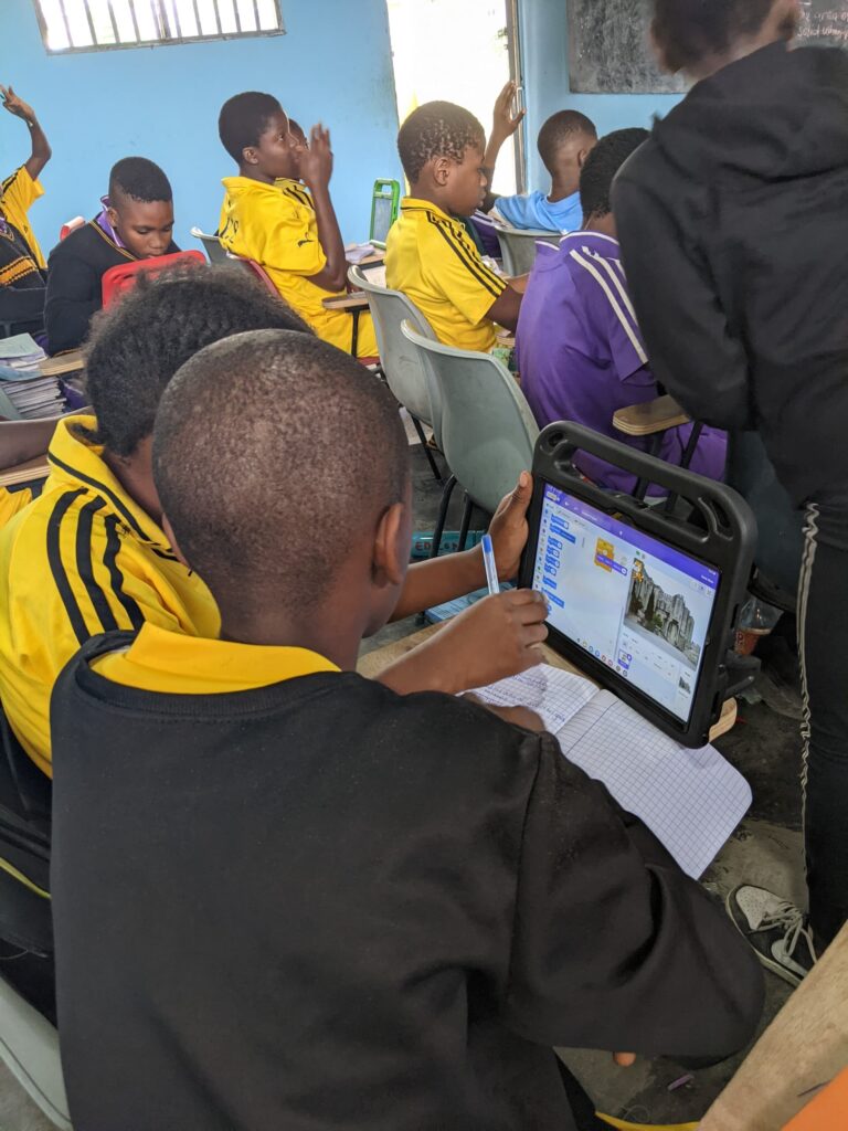 a group of children in a classroom